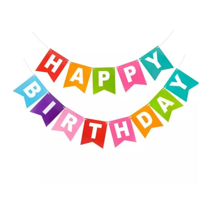 KARTQUE Happy Birthday Banner Bunting Flag/Banner for Birthday Reception/Birthday Decoration Material - Multi Colour PACK OF 1