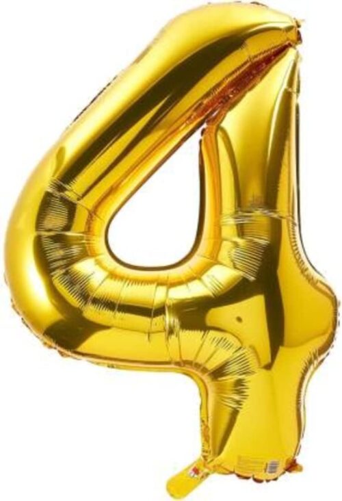 Decoration Zero Number Foil Balloon 40" Inch - Golden Number balloons (Golden num 4)