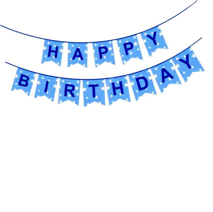 Happy Birthday Banner(Sky Blue Glitter) / Happy Birthday Decoration/Happy Birthday Supplies/Birthday Banner for decorations