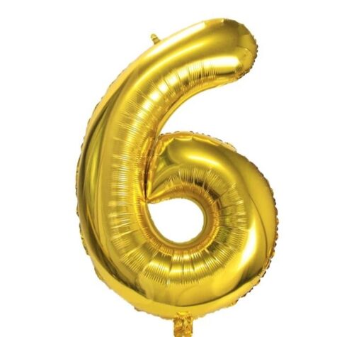 Decoration Zero Number Foil Balloon 40" Inch - Golden Number balloons (Golden number 6)