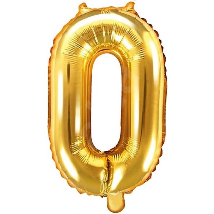 Decoration Zero Number Foil Balloon 40" Inch - Golden Number balloons (Golden num 0)