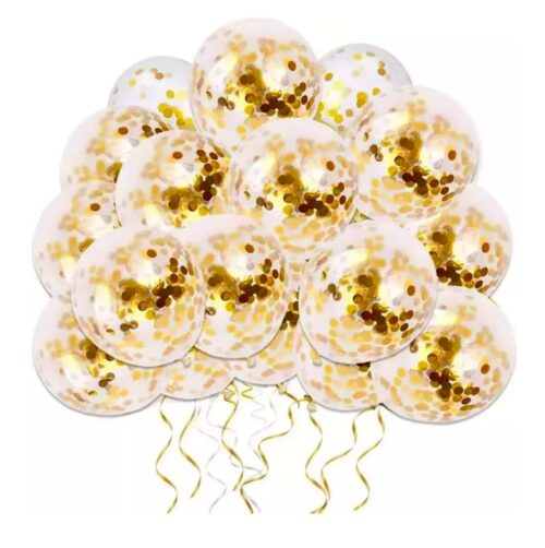 Golden Balloons For Decoration - 10 Pcs Gold Confetti Balloons for Decoration| Party Balloons For Birthday Decoration |Glitter Balloons for Decoration |Gold Balloons for Decoration