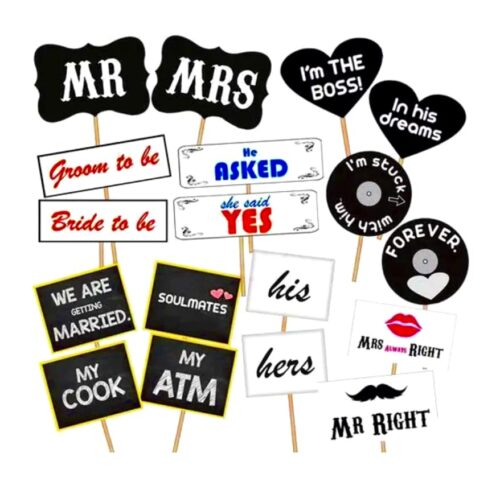 Wedding photobooth Props 18 PCS/Pre-Wedding Props for Photography Engagement Photoshoot Props