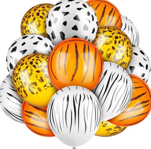 Animal Theme Printed Balloons | Mix Color | Set of 25 | 12 Inch Latex Balloons | for Birthday | Baby Shower | Animal Theme Party Decorations.