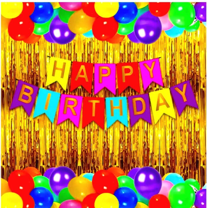 Multicolour Birthday Decoration Happy Birthday Decorations Kit for Boys and Girls Multicolour Balloons For Decorations Combo set 42 Pcs
