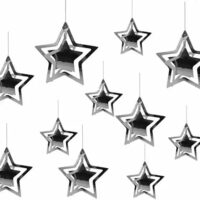 Star Hanging Decoration Sliver Foil Stars Swirls For Birthday Decoration